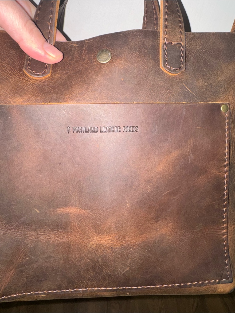Portland Leather Goods- Medium Crossbody Tote in Coldbrew Espresso SOLDOUT - Picture 3 of 8